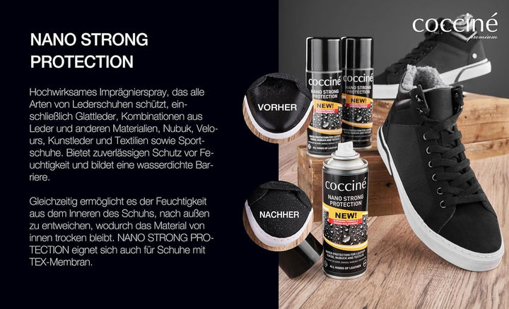 Cocciné - Universelles 3-in-1 Schuhpflege-Set, Reinigung von Schuhen, Imprägnierung von Schuhen, Dau