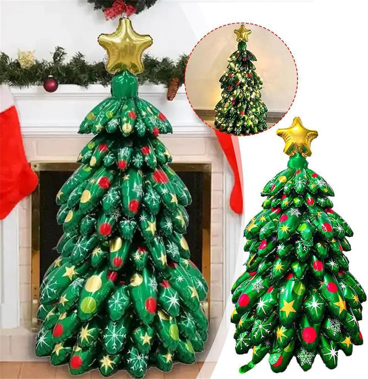 Kielsjajd Aufblasbarer Weihnachtsbaum Weihnachtsdeko, 130 * 73 cm Aufblasbare Weihnachtsdeko wasserd
