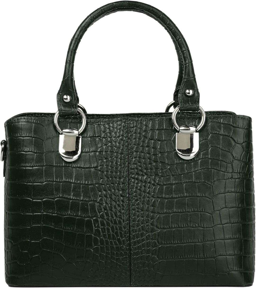 Cluty Umhängetasche echt Leder Damen - 021374 Dunkelgrün, Dunkelgrün