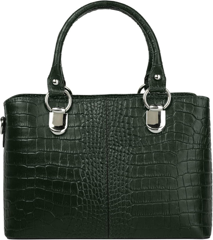 Cluty Umhängetasche echt Leder Damen - 021374 Dunkelgrün, Dunkelgrün