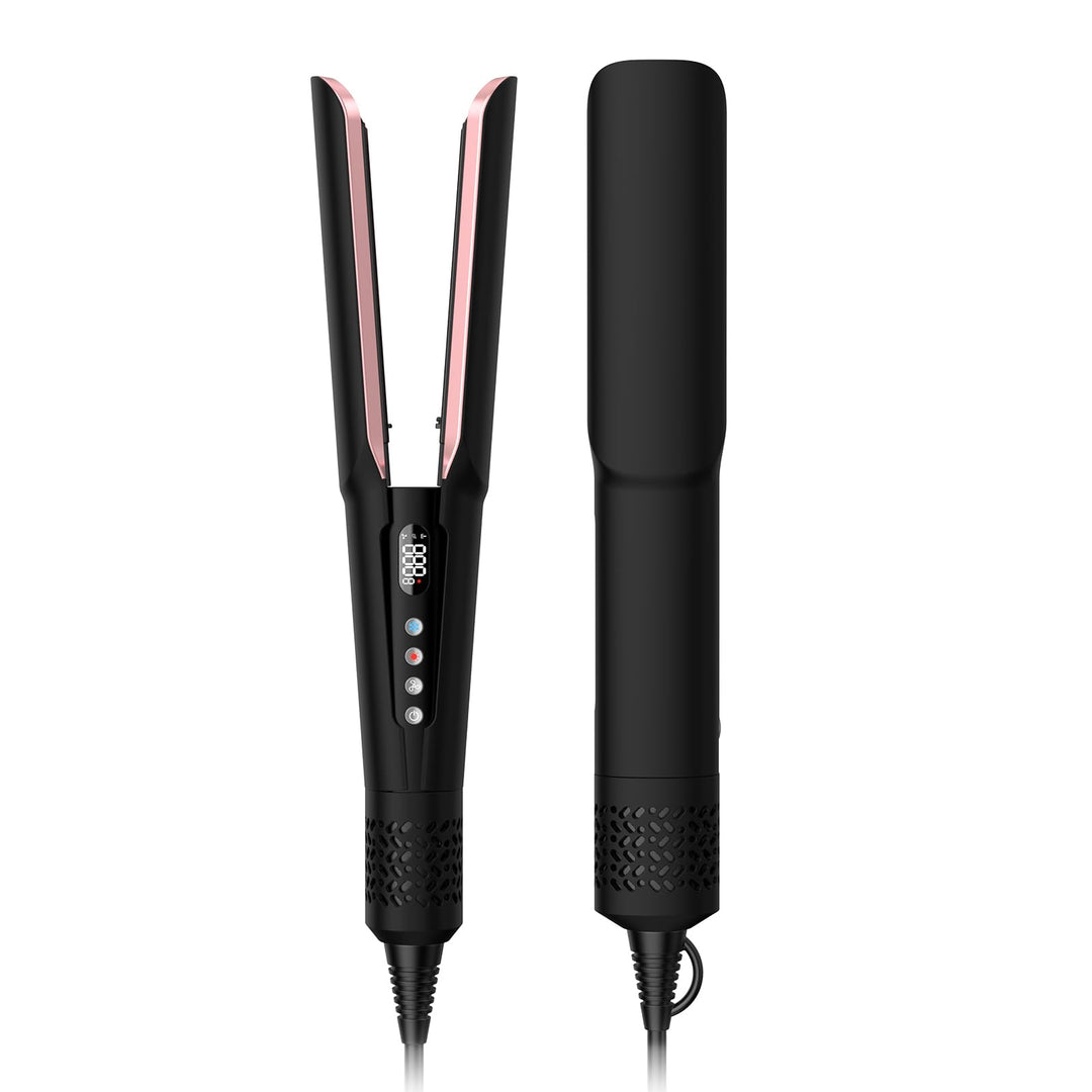 slopehill Air Haarglätter, Haarglätter &amp; Haartrockner 2-in-1 Schwarz, Schwarz