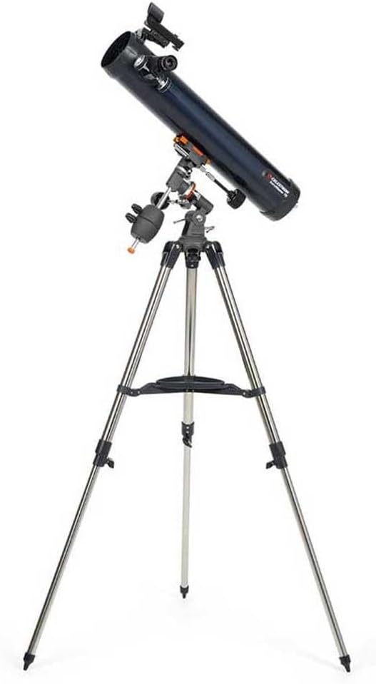 Celestron 31035 AstroMaster 76EQ Newtonsches Spiegelteleskop - mit Zwei Okularen, höheneinstellbarem