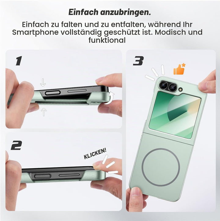 Doeshine für Samsung Galaxy Z Flip 7 FE/Z Flip 6 Hülle Mag Safe, Displayschutzfolie, Ultra Dünn, Lig