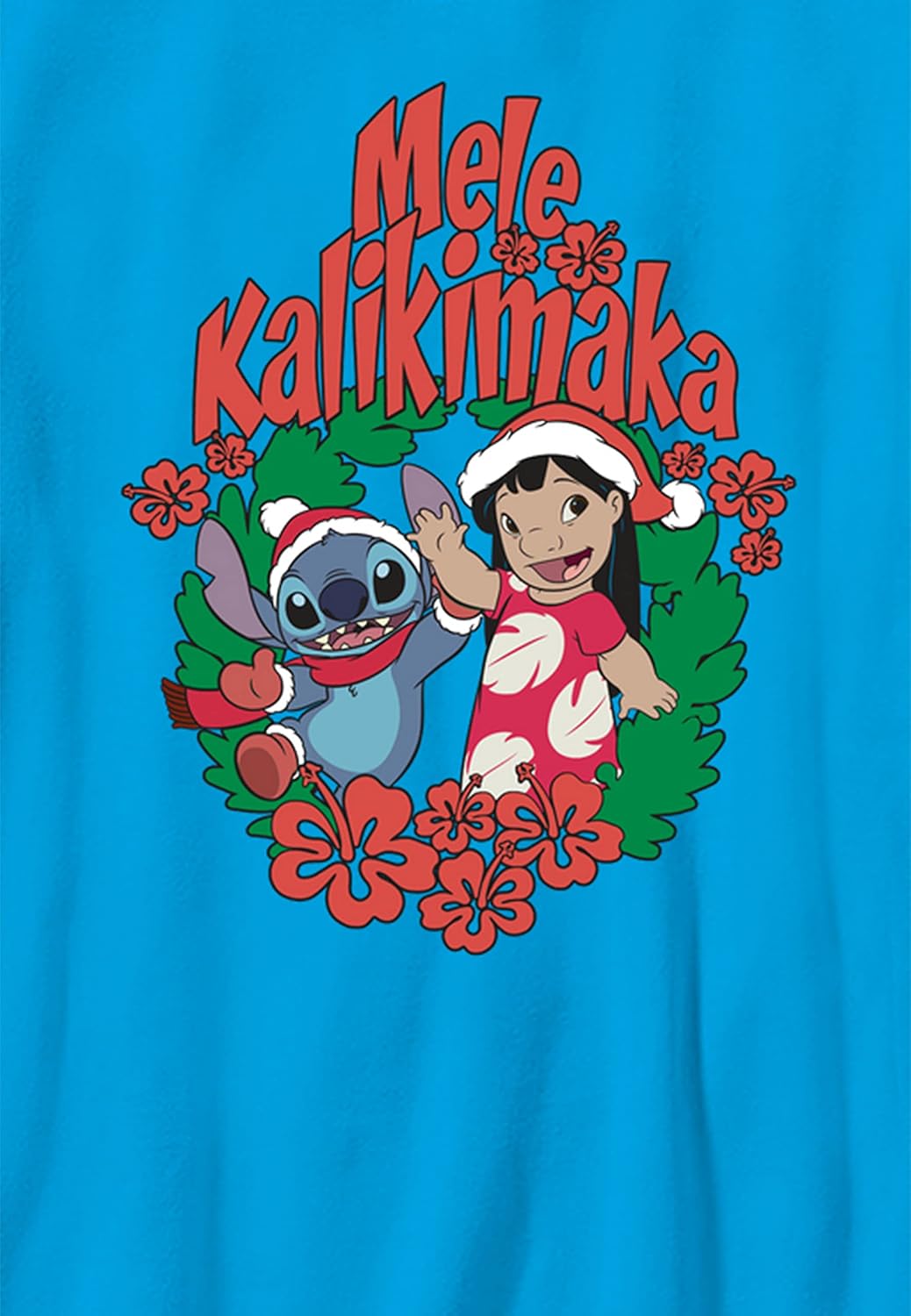 Disney Jungen Mele Kalikimaka Stitch T-Shirt M Turquoise, M Turquoise