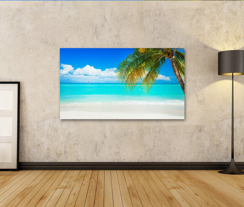 islandburner Bild Bilder auf Leinwand Strand Wandbild, Poster, Leinwandbild JCB 100x57cm, 100x57cm