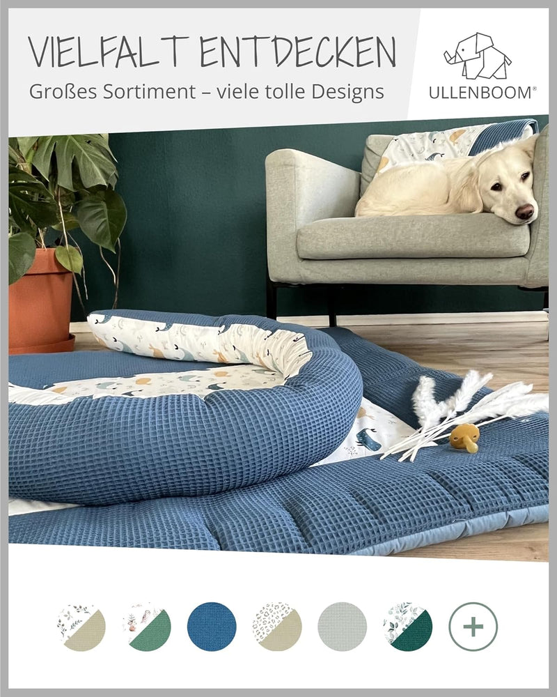 ULLENBOOM Windeltasche für unterwegs, Blau Wale, Made in EU - Wickeltasche für bis zu 3 Windeln, Feu