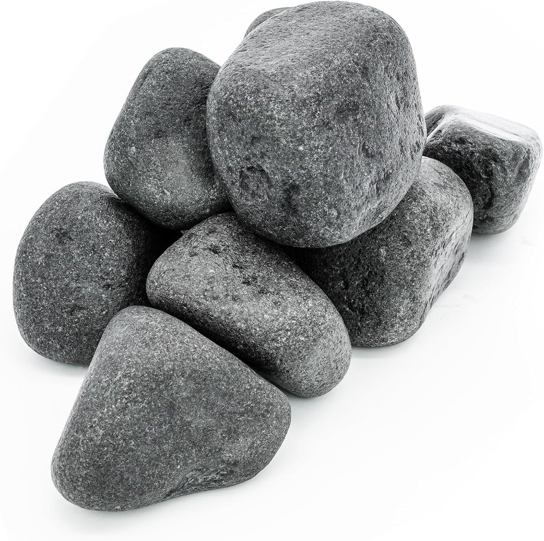 Saunasteine Olivin-Diabas 15 kg – Abgerundet, 10–15 cm | Hohe Wärmespeicherung, Hohe Haltbarkeit | F