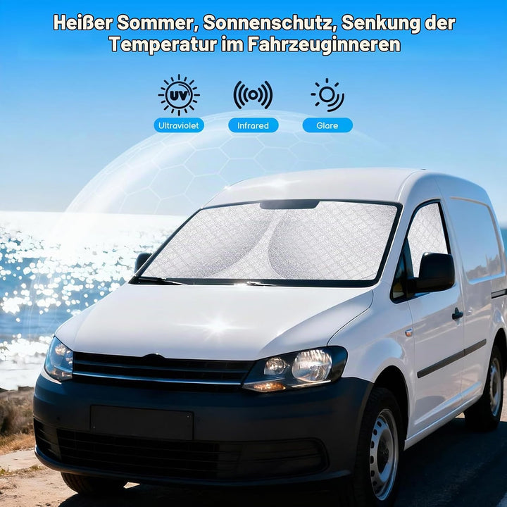 Sonnenschutz Auto Frontscheibe für VW Caddy (3er Set) UV-Schutz Sichtschutz | Perfekte Passform,Schu