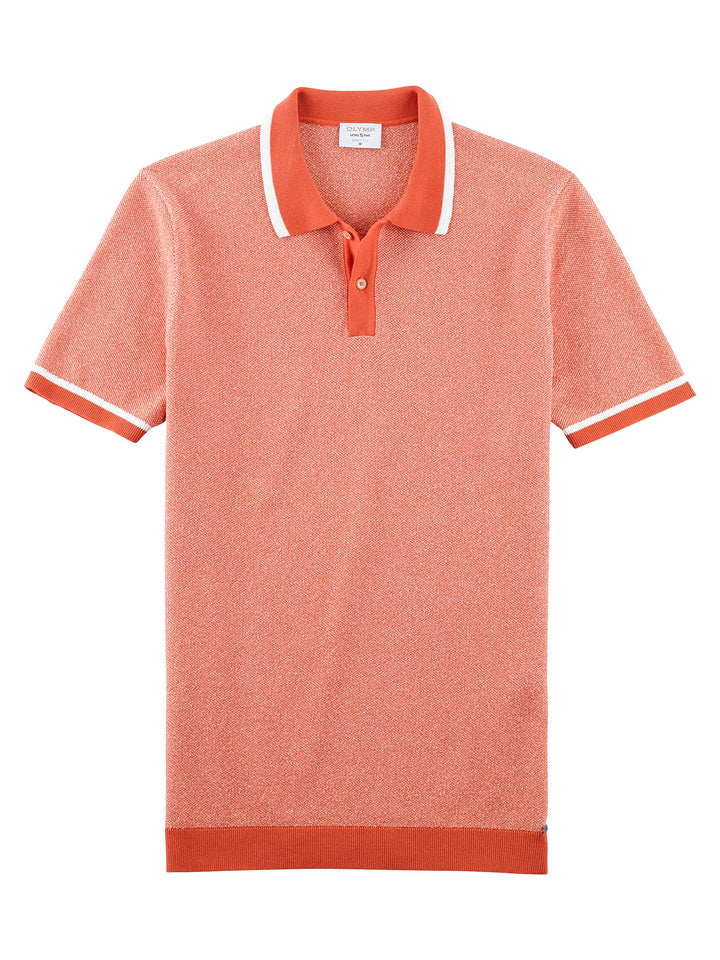OLYMP Herren Polo-Shirt Kurzarm Level Five Strick,Uni,Body fit,Polo-Kragen L Rot 35, L Rot 35