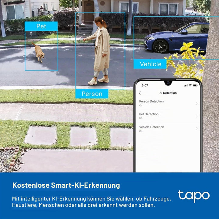 TP-Link Tapo C120 Überwachungskamera innen & aussen,Magnetische Basis,2K Auflösung, Eingebaute Duale