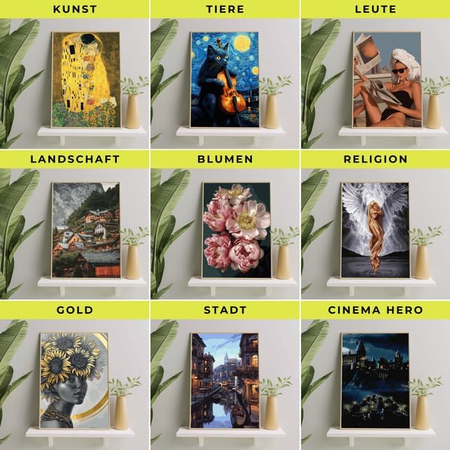 Oh Art! Malen Nach Zahlen Erwachsene Set Mit 3 Pinseln Acrylfarben Und Leinwand Gespannt Auf Holzrah