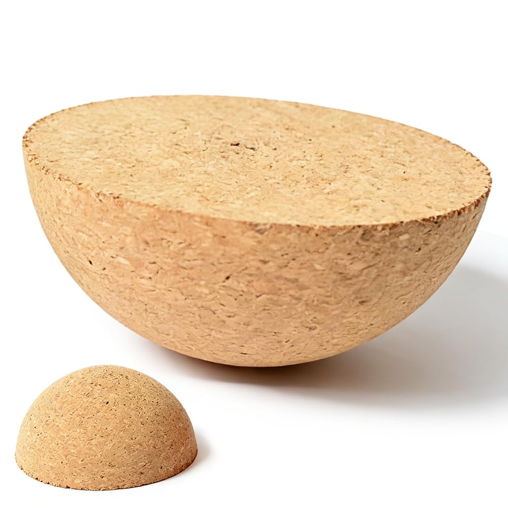 Balance Board Halbkugel aus massivem Kork, Ø 30cm Höhe 10cm Kork-Halbkugel, Balance Trainer Gleichge