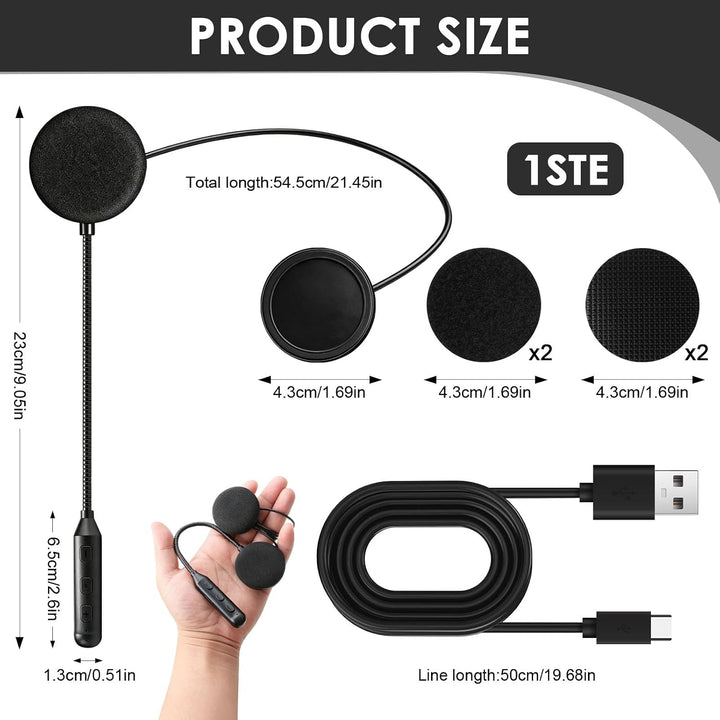 Bluetooth-Headset für Motorradhelm, Bluetooth-Kopfhörer mit 16 Std