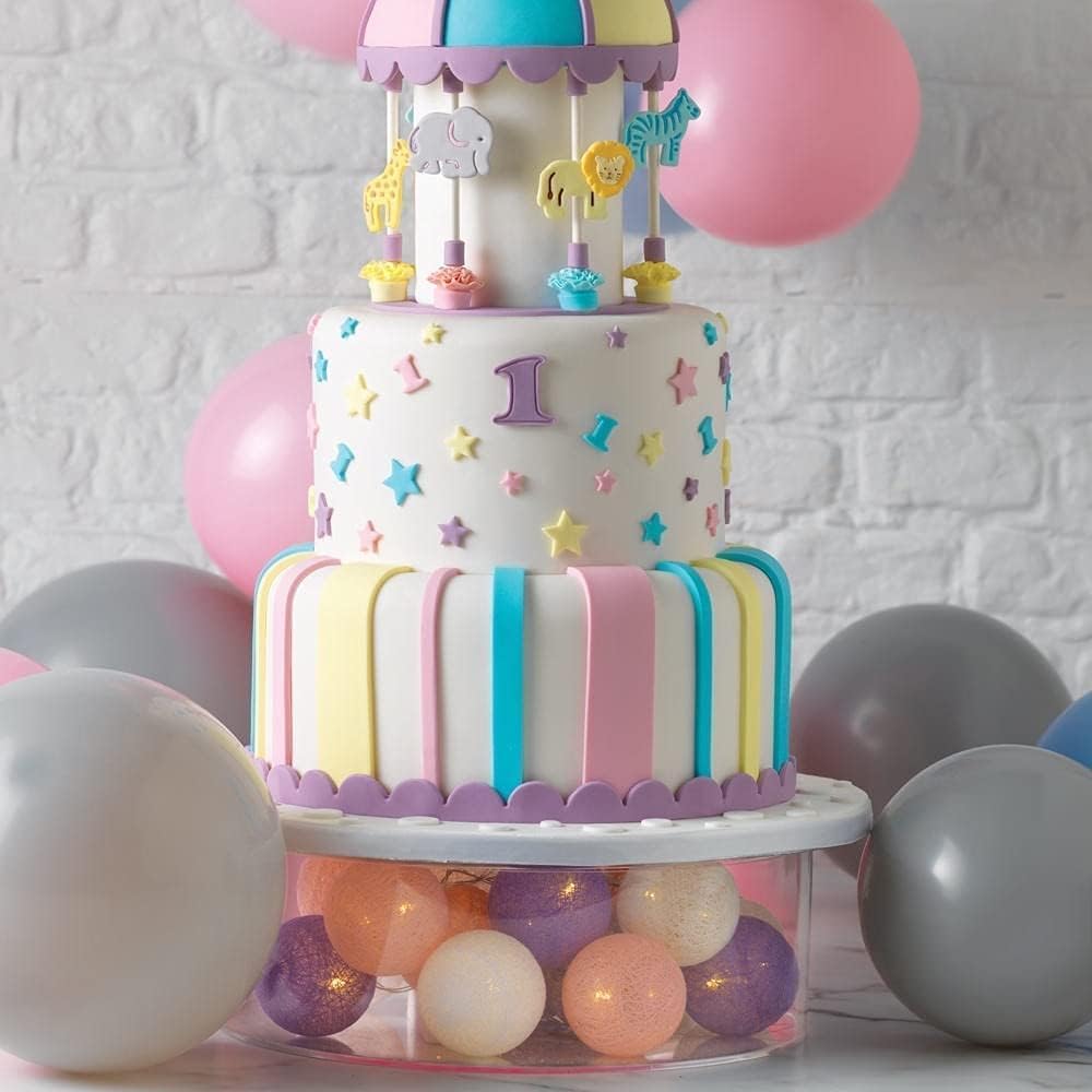 Nynelly 2 füllbare Acryl-Kuchen Stand Kuchen Riser Cake Tier, Runde Zylinder Display Riser Display B