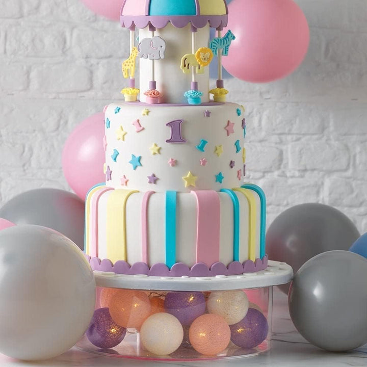 Nynelly 2 füllbare Acryl-Kuchen Stand Kuchen Riser Cake Tier, Runde Zylinder Display Riser Display B