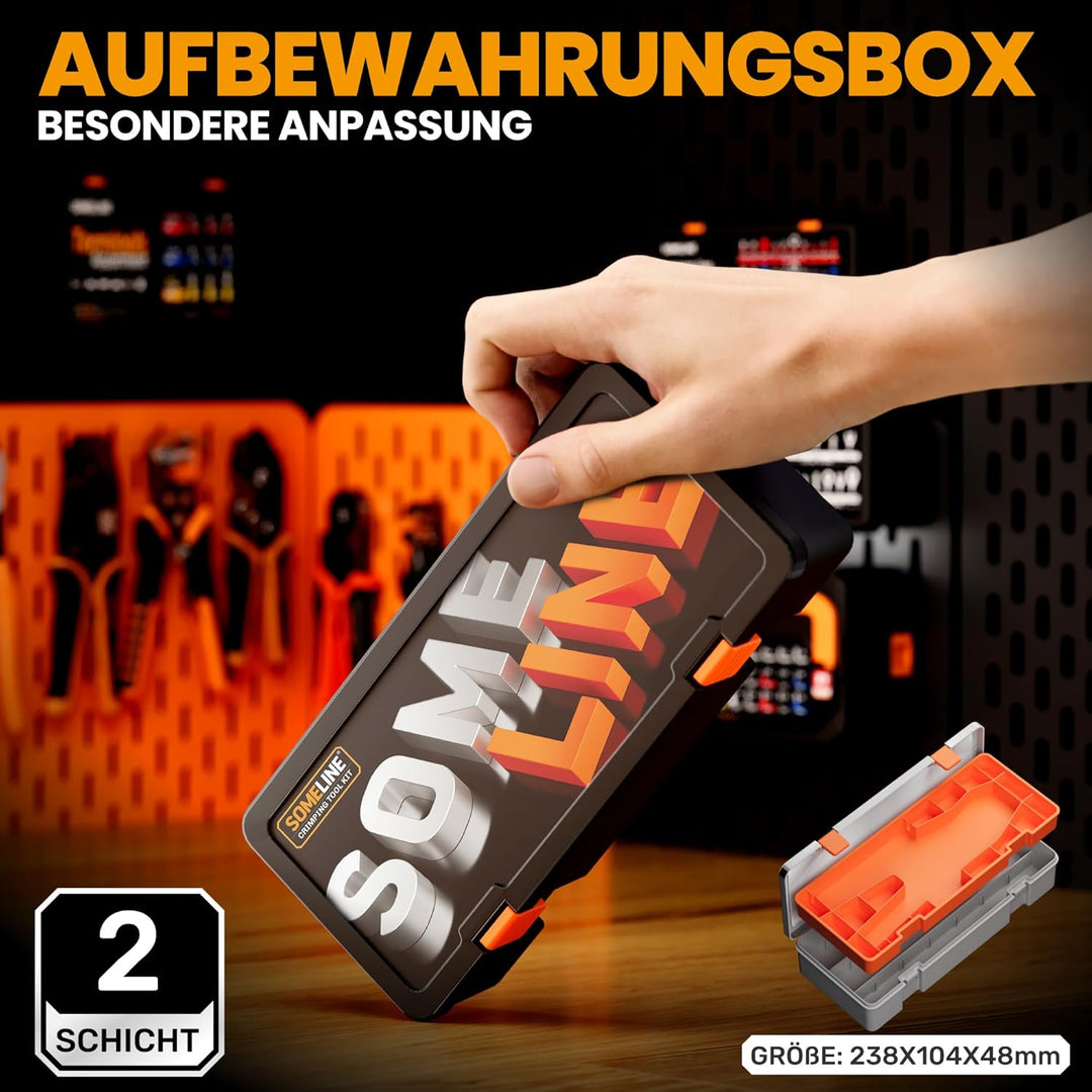 Crimpzange Flachsteckhülsen Set Crimpwerkzeug kabelschuhe mit 240 stück Spade Flachstecker für 0.25-