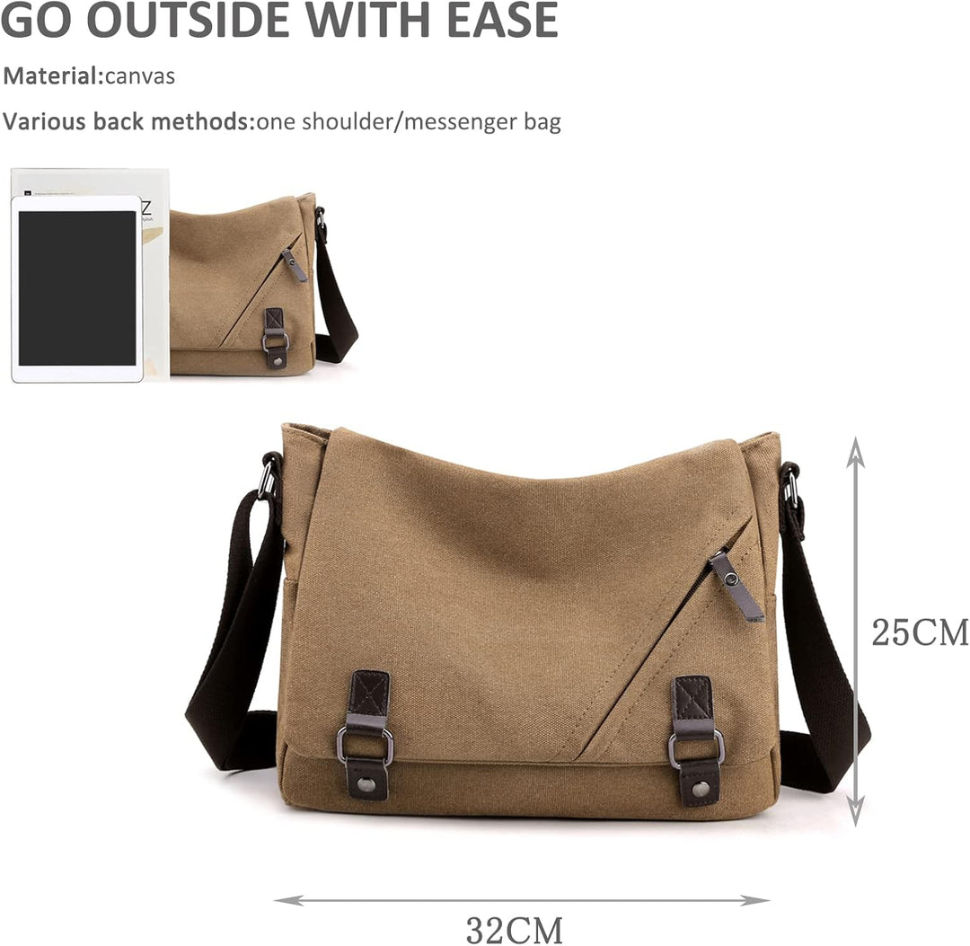 NICOLE & DORIS Umhängetasche Herren Damen Schultertasche Segeltuch Messenger Bag Arbeitstasche Lapto