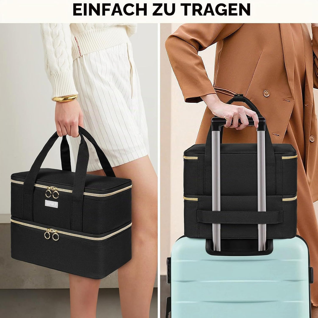 Nagellack Aufbewahrung Tasche,Doppelschichtige Nagellack Organizer für 40 Flaschen(15ml-0.5 FL.oz) u