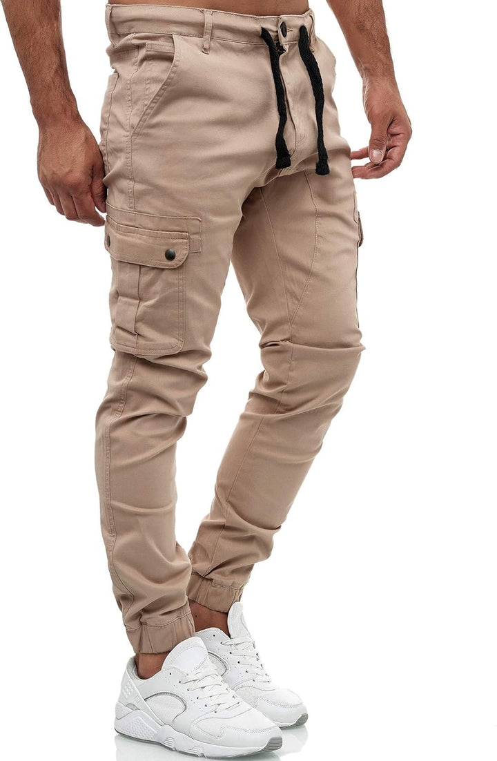 Tazzio Cargohose Herren Cargo Hose Jogger Chino Regular Fit Jeans 18525 36 Beige, 36 Beige