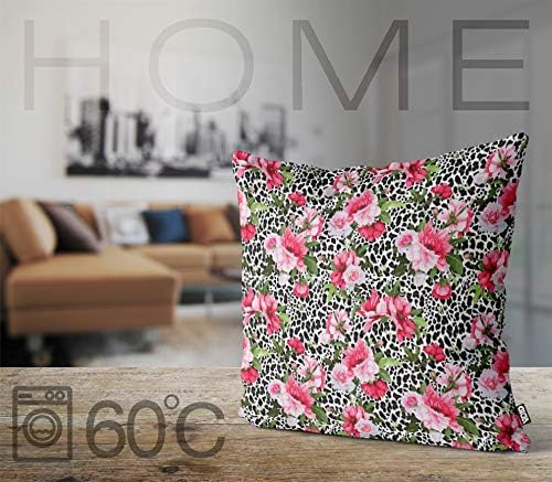 VOID Pfingstrosen Leopard Kissenbezug Kissenhülle Sofakissen Kissen Deko Outdoor-Kissen Dekokissen,