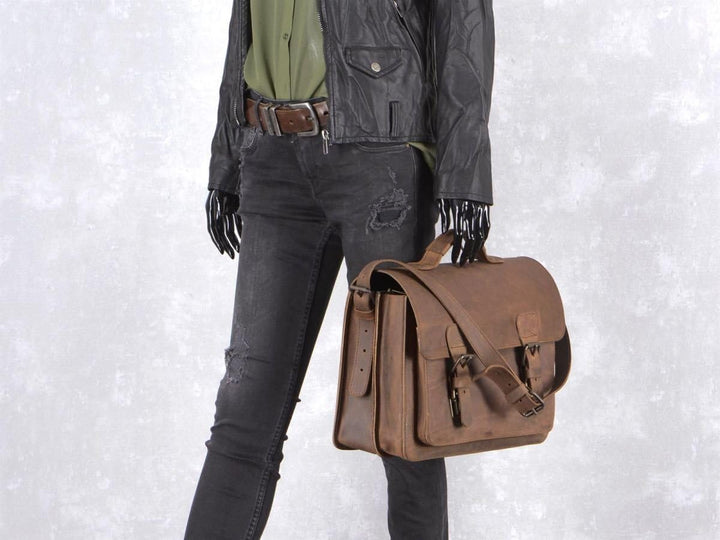 Ruitertassen Aktentasche Leder 38cm 2 Fächer Lehrertasche Schultasche Businesstasche Ranger Damen He