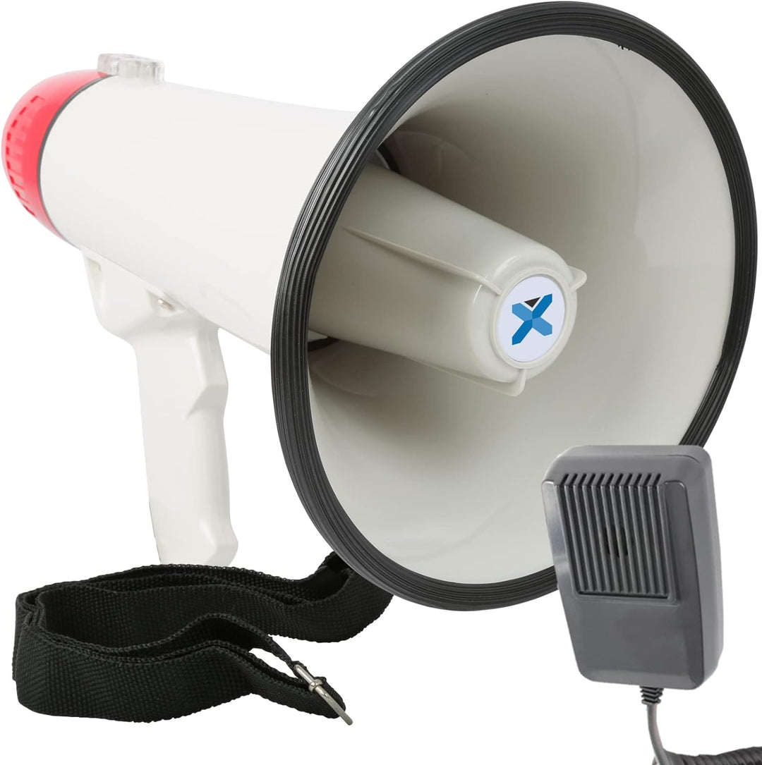 VONYX MEG040 Megafon mit Sirene und Aufnahmefunktion, 40 Watt lautes Megaphone, Party-Megafon, Sprac