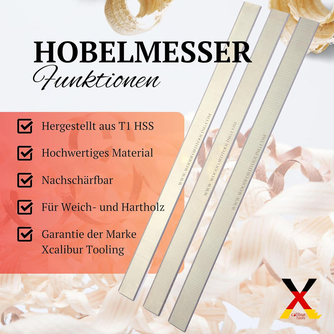 2 Stück Hobelmesser Startrite PT260 HSS T1 Wolfram Streifenhobelmesser kompatibel mit Record Power P