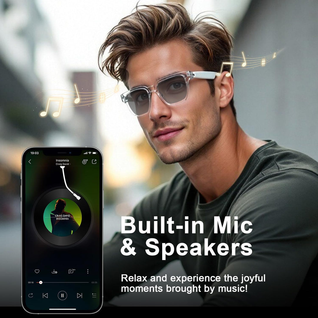 2026 AI Smart Brille Für Reisen, Meetings und Business | 160+ Sprachen, Farbwechsel-Linsen, Integrie
