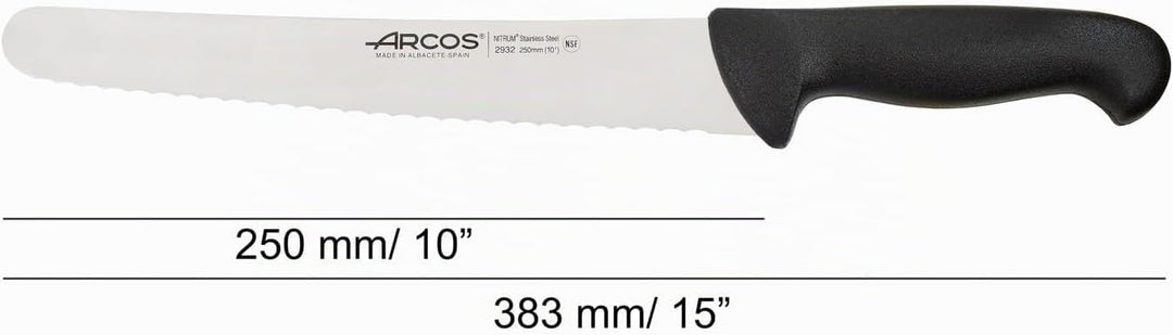 Arcos Konditormesser aus Nitrum Edelstahl mit 250 mm Klinge - Ergonomischer Griff aus Polypropylen,