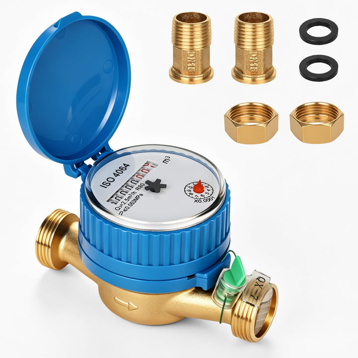 Wasserzähler Garten, Wasseruhr Geeicht, Kaltwasserzähler Zapfhahnzähler