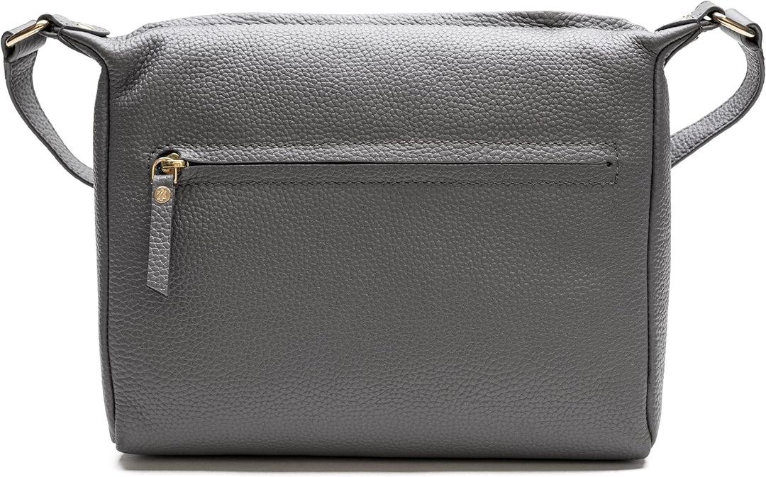 Lazarotti Bologna Leder Umhängetasche Damen | verstellbarer Schultergurt | grosse Crossbody Bag | Sc