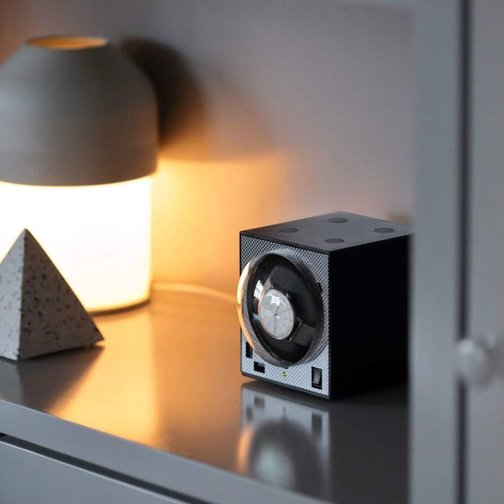 Uhrenbeweger Boxy Classic Carbon EDITION PRO1 mit Netzteil - neue Kollektion 2024