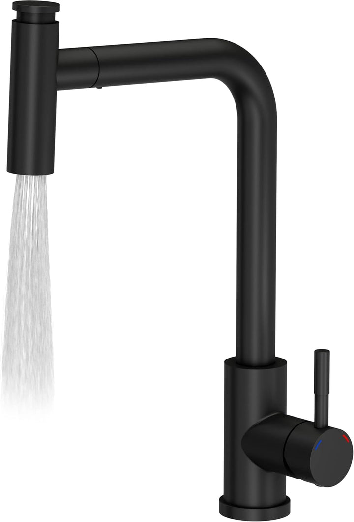 VBChome Spülbecken Schwarz mit Armatur 77 x 44 cm Granit Einzelbecken Einbauspüle gesprenkelt revers