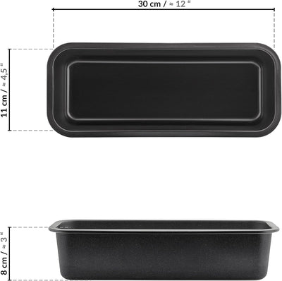 Grizzly Brotbackform, 2x Brotform 30 x 11,5 cm, sauerteigbeständig, antihaft, Backform für Brot und