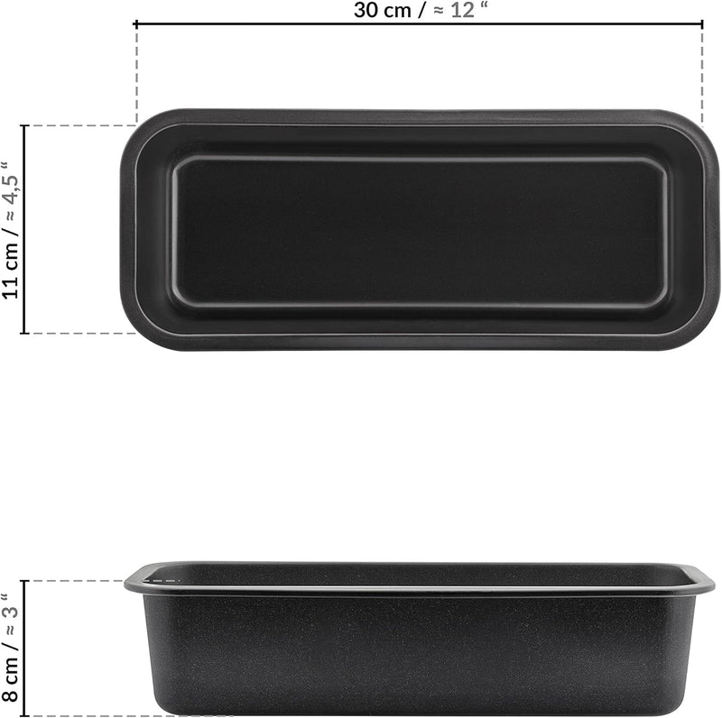 Grizzly Brotbackform, 2x Brotform 30 x 11,5 cm, sauerteigbeständig, antihaft, Backform für Brot und