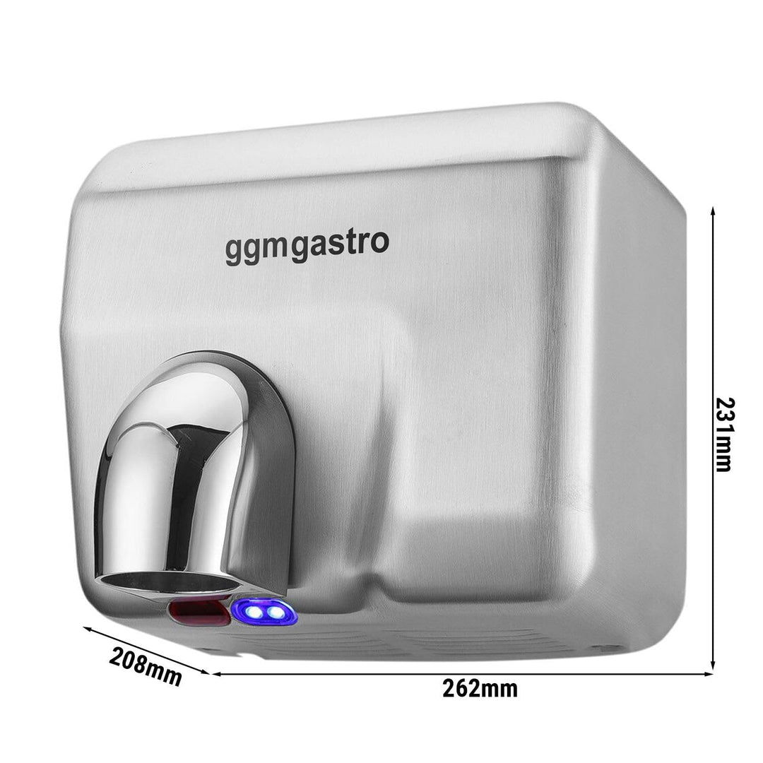 GGM Gastro Händetrockner 2,3 kW 262x208x231 mm Edelstahl matt | Berührungslose Sensorbedienung, hygi