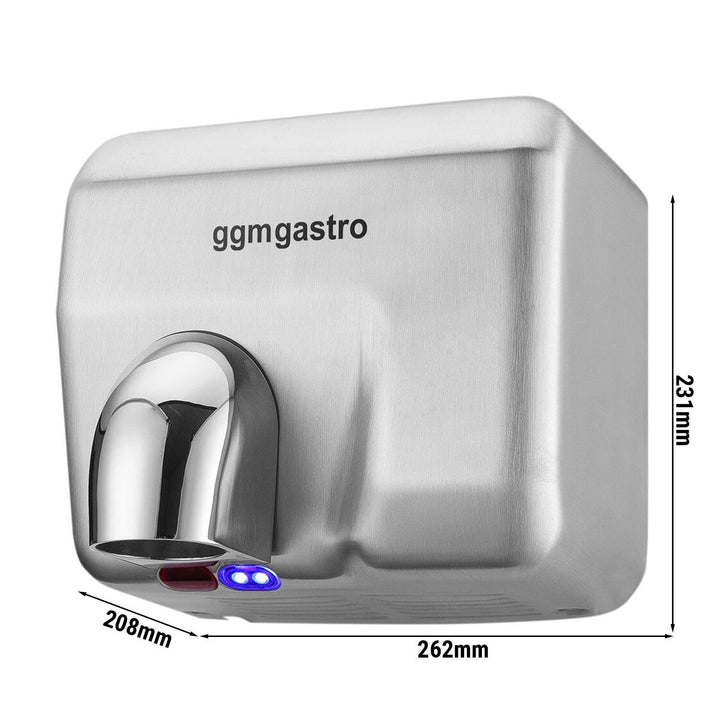 GGM Gastro Händetrockner 2,3 kW 262x208x231 mm Edelstahl matt | Berührungslose Sensorbedienung, hygi