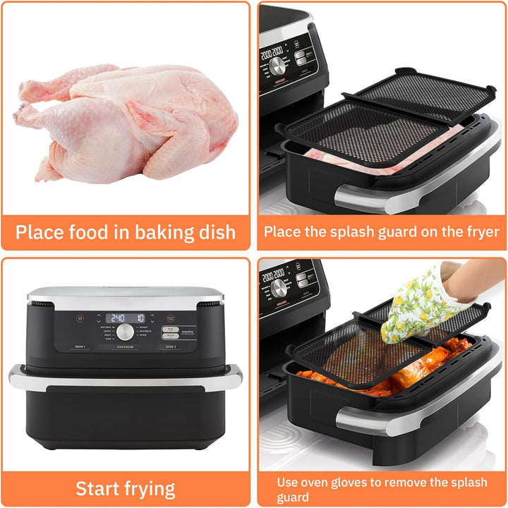 Spritzschutz für Ninja Foodi Flexdrawer 10,4 l Heissluftfritteuse AF500eu, Wiederverwendba Silikon A