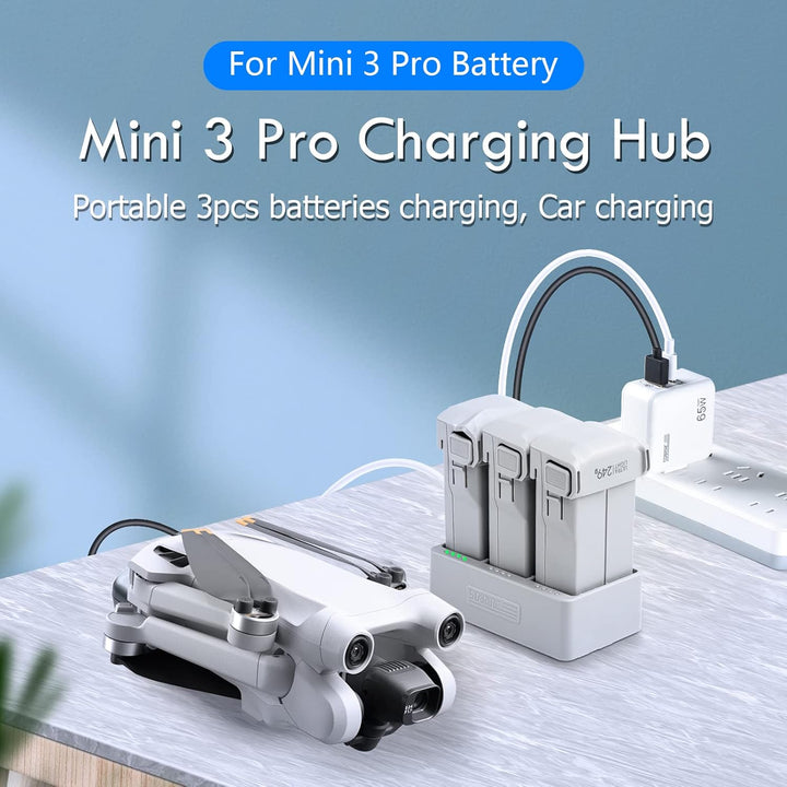Akku-Ladegerät für DJI Mini 4 Pro Mini 3 Mini 3 Pro Zwei-Wege-Lade-Hub kompatibel mit DJI Mini 3 Pro