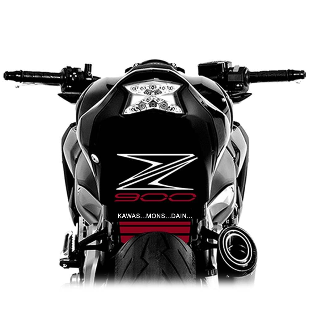 Radlaufaufkleber aus Vinyl, kompatibel mit Kawasaki Z900 2017-2024 (Dunkelrot) Dark Red, Dark Red