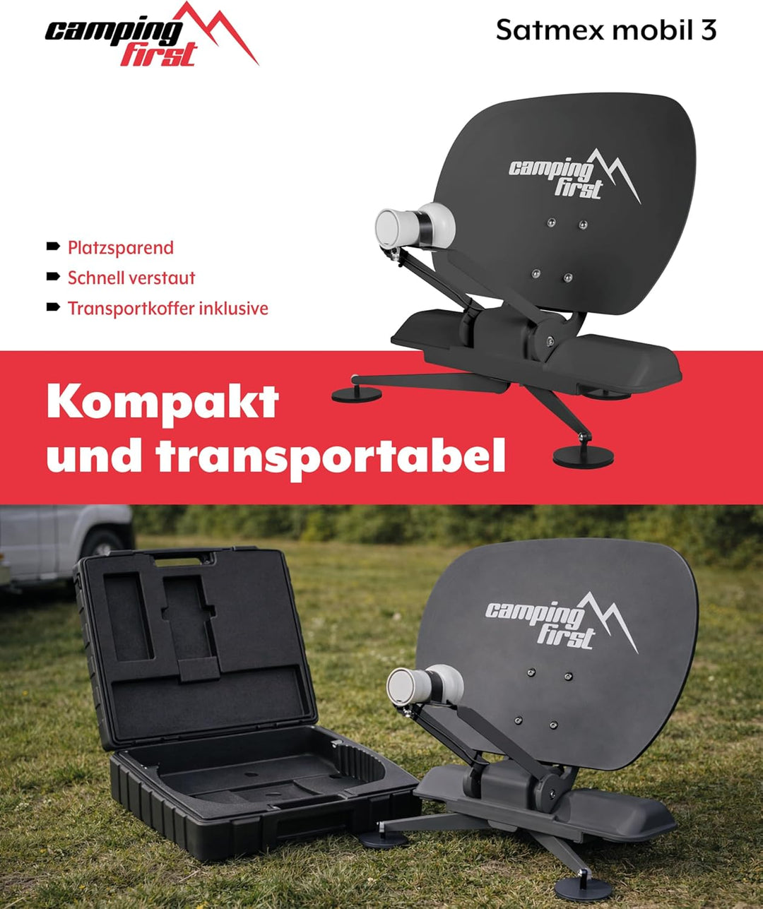 Satmex mobil 3 – Vollautomatische Sat-Antenne (Für den mobilen Einsatz, selbstständige Ausrichtung a