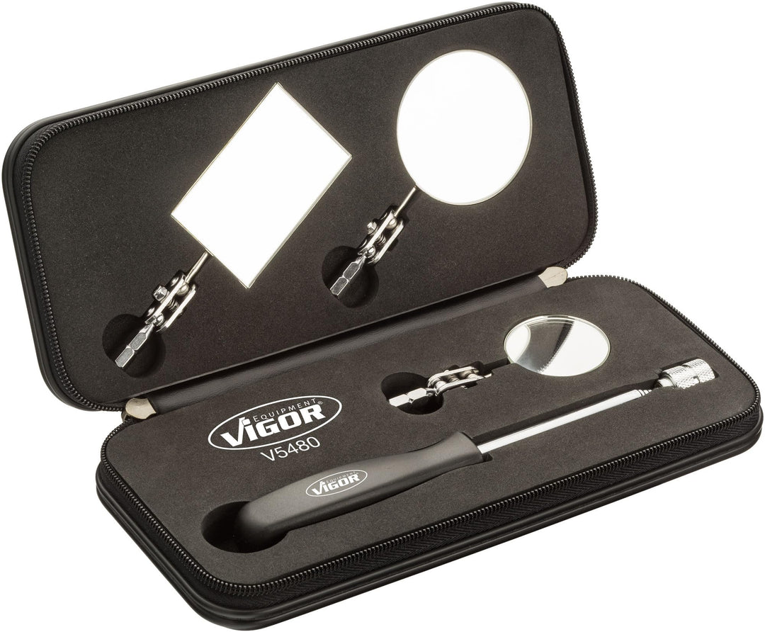 ViGOR Teleskopspiegel-Satz V5480 I Ausziehbar von 200 - 680 mm I 3 verschiedene Spiegel I Für Sichtp