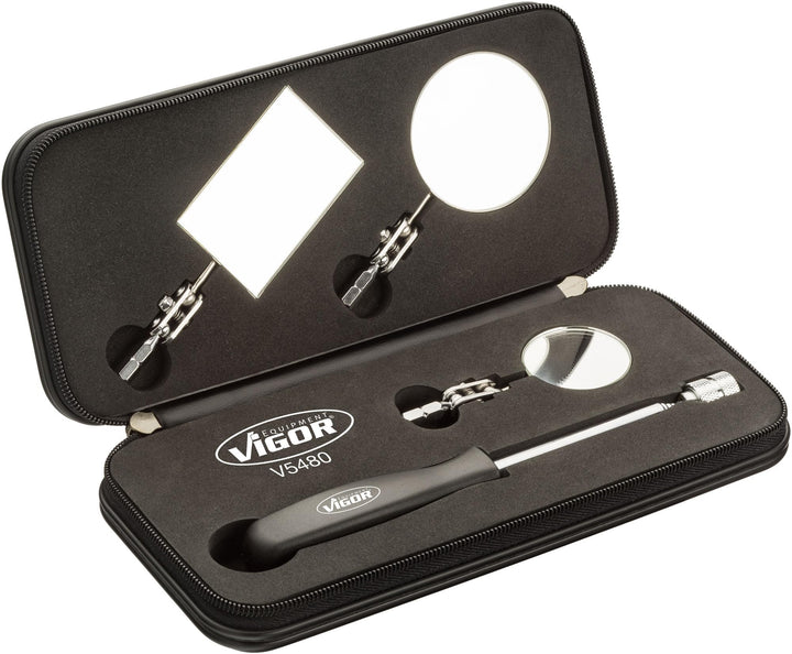 ViGOR Teleskopspiegel-Satz V5480 I Ausziehbar von 200 - 680 mm I 3 verschiedene Spiegel I Für Sichtp