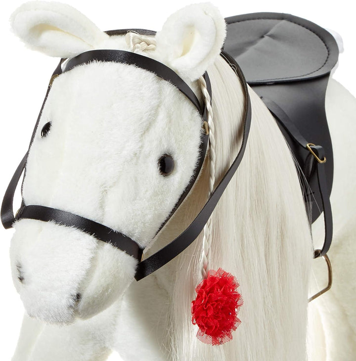 Götz 3403087 Lipizzaner Kämmpferd (Stockmass 37 cm) – weisses Plüschpferd, Höhe ca. 52 cm für Stehpu