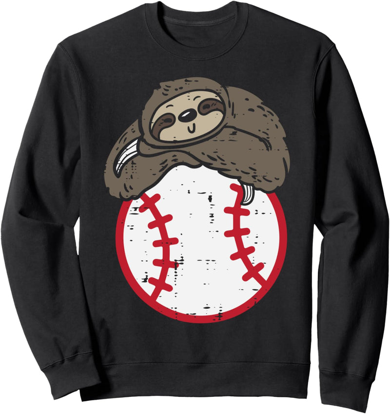 Faultier auf Baseball süsser Sportspieler Catcher für Männer Frauen Jungen Sweatshirt