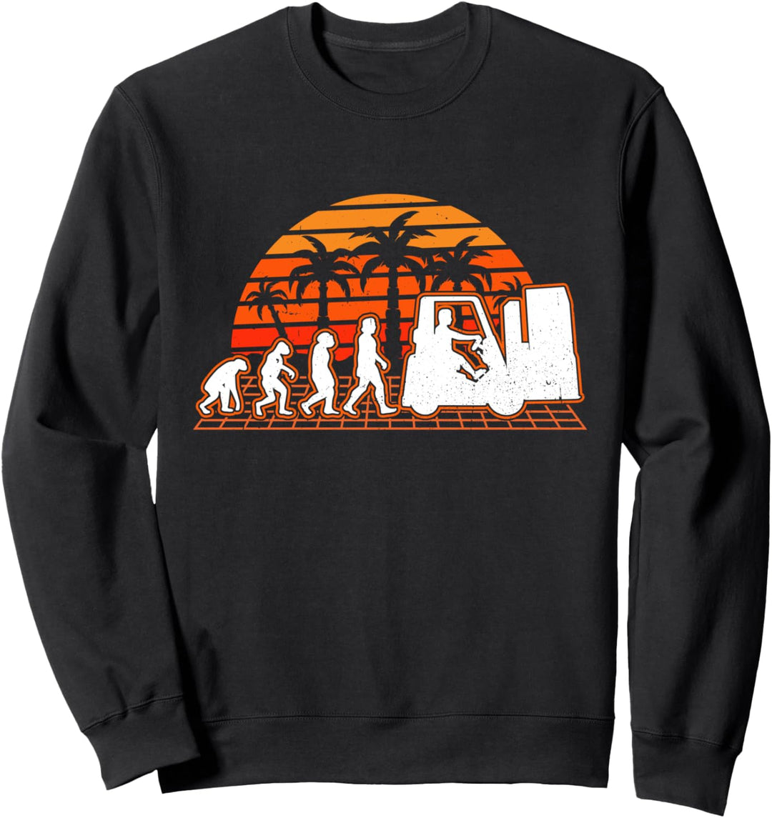 Gabelstaplerfahrer Evolution Retro Stapler Gabelstapler Sweatshirt