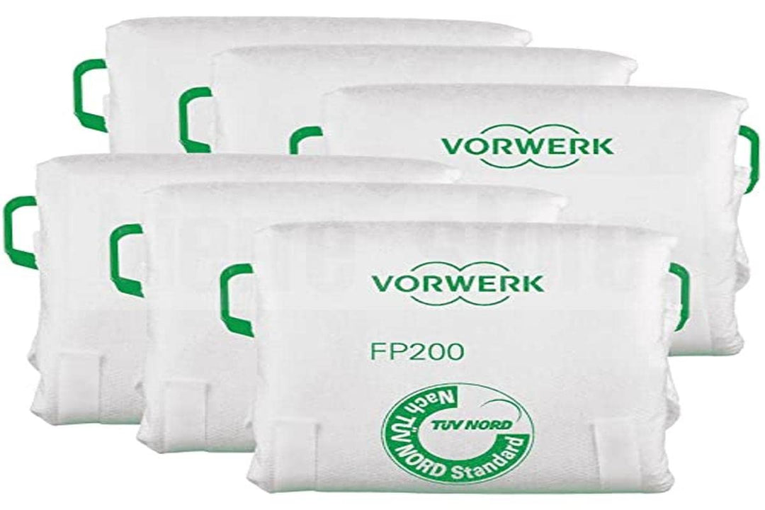 Vorwerk Kobold K0354 Packung mit 6 Original-Filtertüten Premium FP200 für Kobold VK200/VK220 S, Mikr
