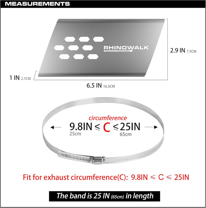 Rhinowalk Motorrad Hitzeschild, Auspuff Hitzeschutzblech, Hitzeschutz Auspuff Auspuffrohr, Hitzeschi