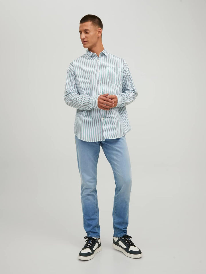 JACK &amp; JONES Male Slim Fit Jeans JJIGLENN JJICON GE 625 I.K Slim Fit Jeans 28W / 30L Blue Denim, 28W