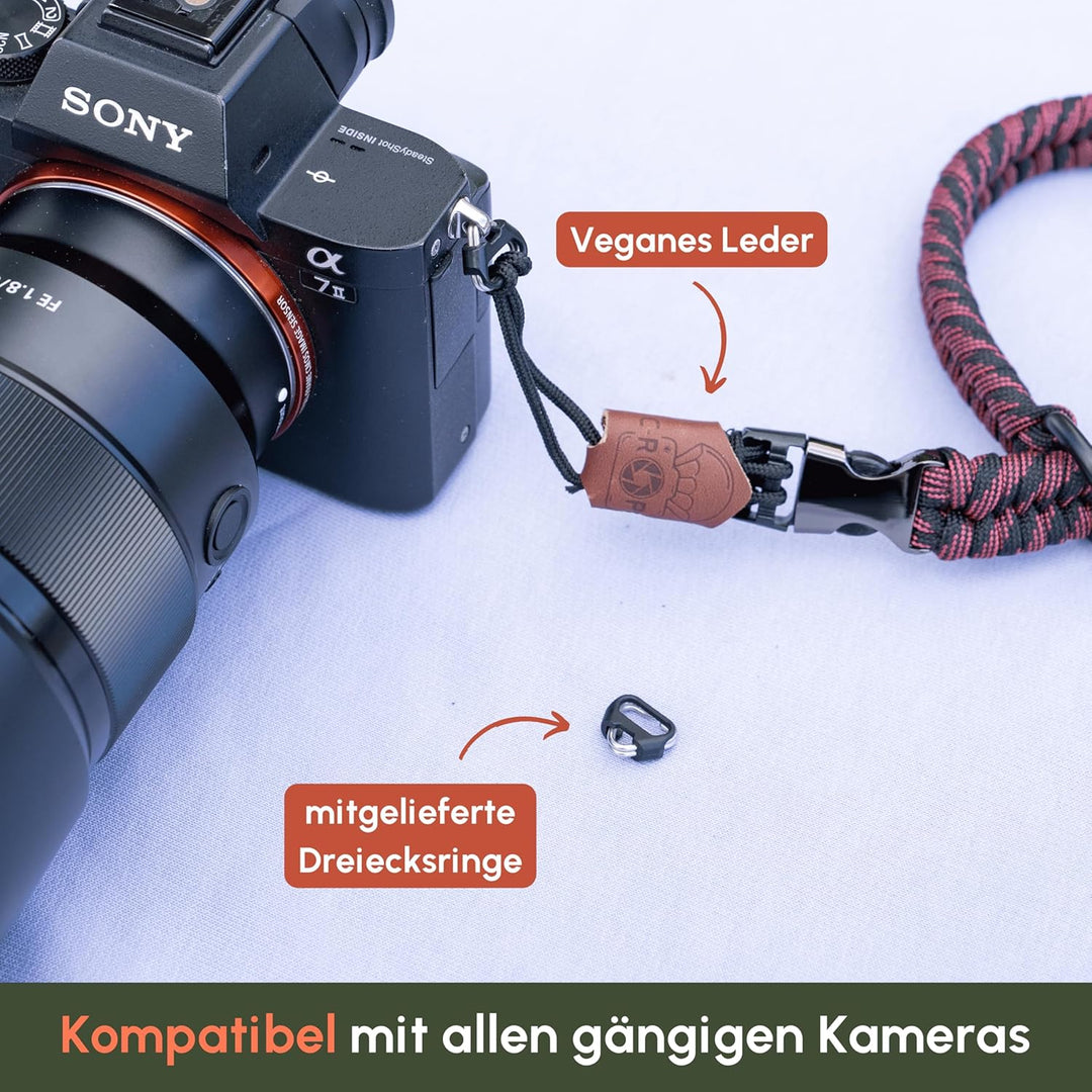 C-Rope Kamera Handschlaufe The Claw aus handgeflochtenem Paracord. Kameragurt mit Schnellverschluss-